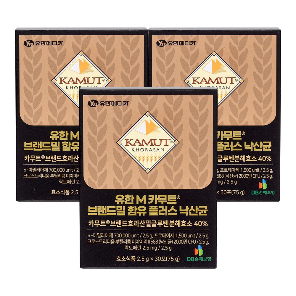 유한메디카 카무트낙산균 낙산균 프로바이오틱스 효소 분말 30포, 3개 - 상품 이미지