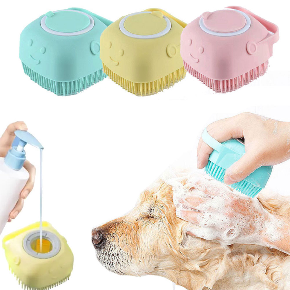 크레용펫 강아지 고양이 샴푸 브러쉬 목욕 마사지 목욕솔 - 상품 이미지