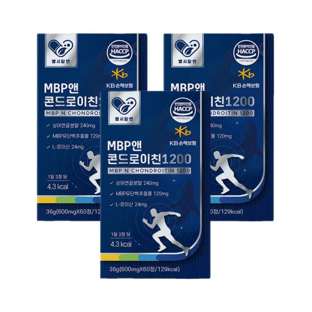 헬시알엔 엠비피 MBP 앤 콘드로이친 1200 콘도로이친 콘드로친 60정, 3개