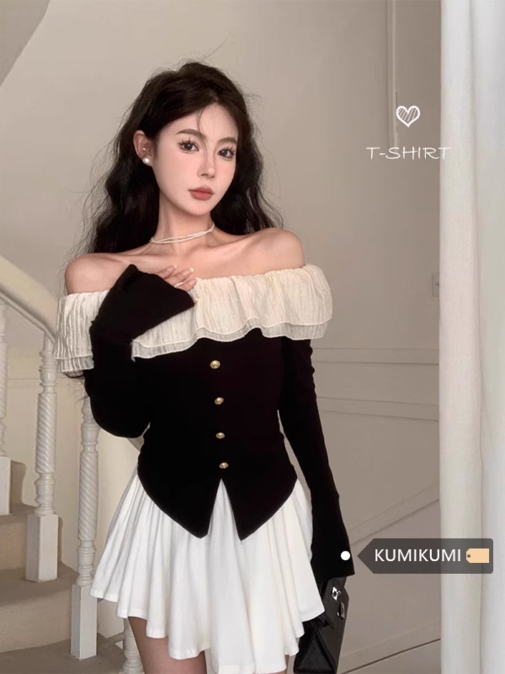 톡파원25시 121회 위클리 수진 셔츠 오프숄더 레이스 슬림 의상 옷 패션 - 상세 이미지 2