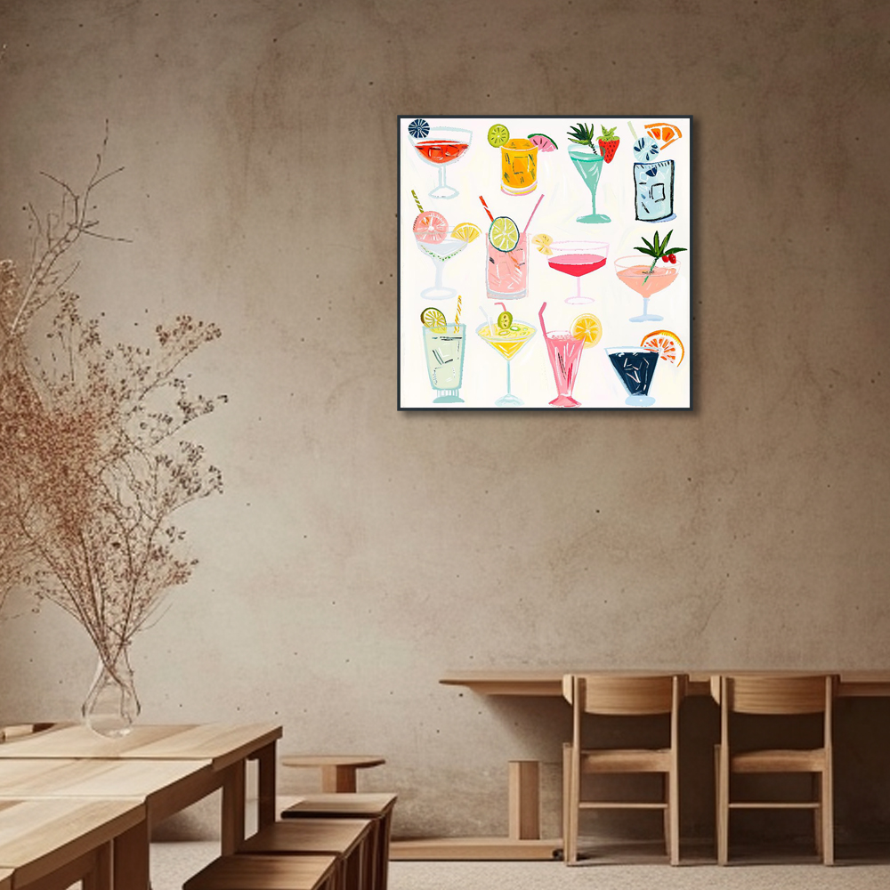 꽃과칵테일 45cm x 45cm 무광화이트 알루미늄액자 - 상세 이미지 5