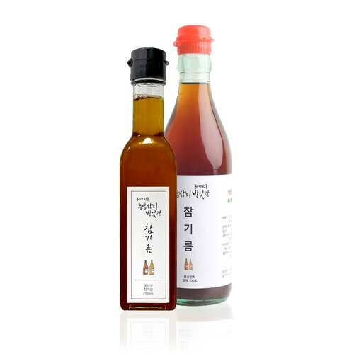 당진 전통 시장 방앗간  직접 짠 국산 100% 통참깨 저온압착 참기름 250ml 350ml : 충남상회방앗간