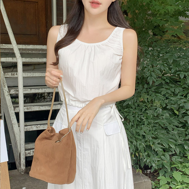 (블라우스+롱스커트) 엘드 아노락 바스락 나시 롱 스커트 투피스 세트 st2660 - 상세 이미지 3