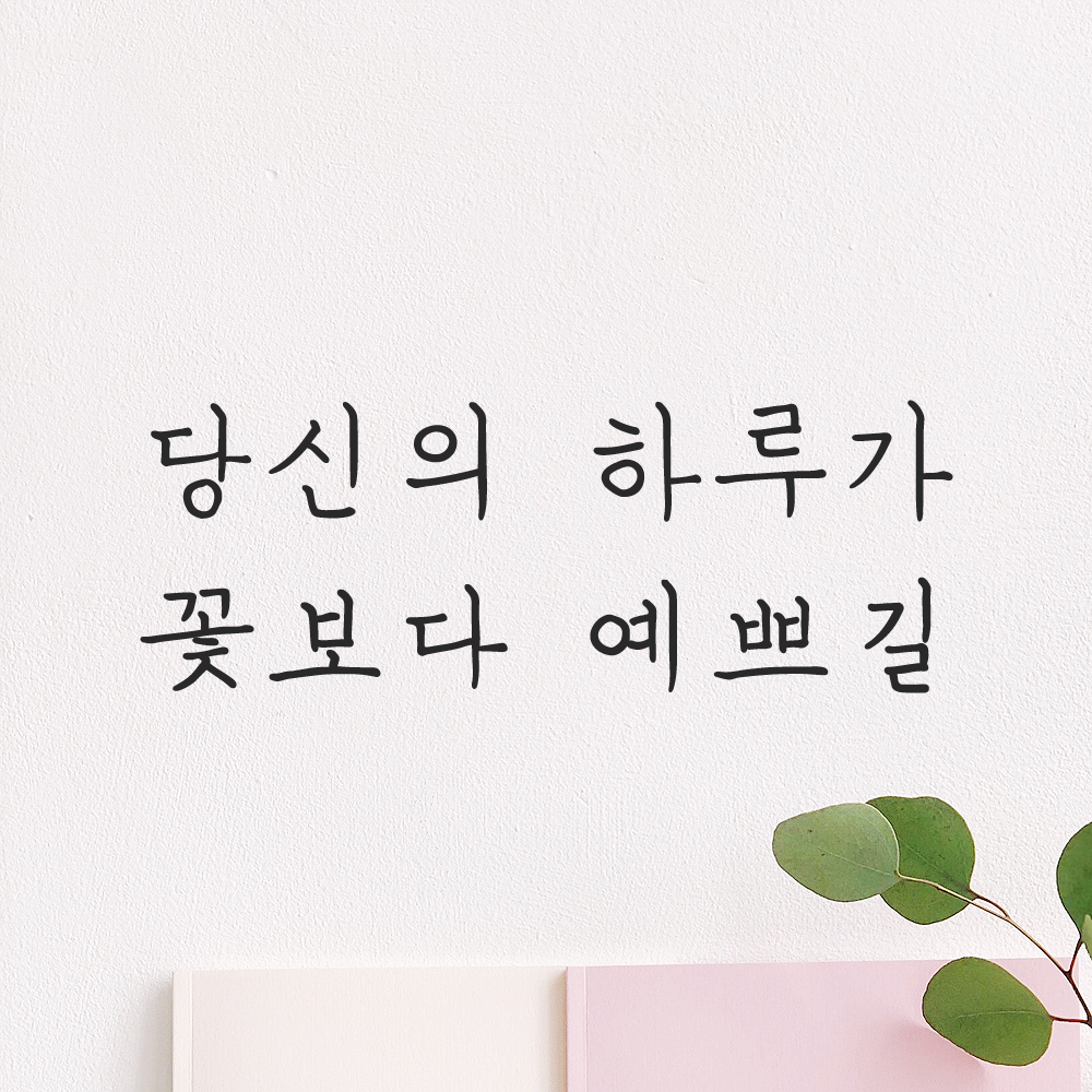 인테리어 포인트 감성 손글씨 레터링 스티커 당신의 하루가 꽃보다 예쁘길 LH-057S검정 - 상품 이미지