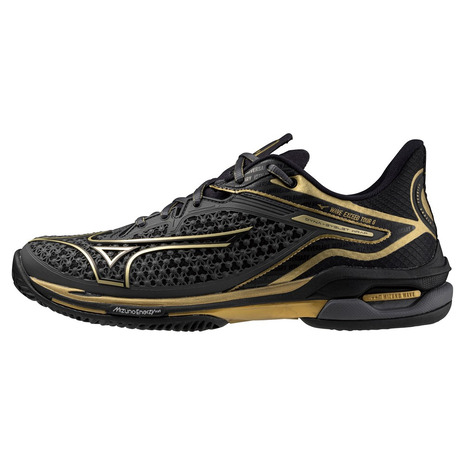 미즈노 MIZUNO 웨이브 엑시드 투어6 테니스화 OC 240-280 블랙 골드 - 상품 이미지