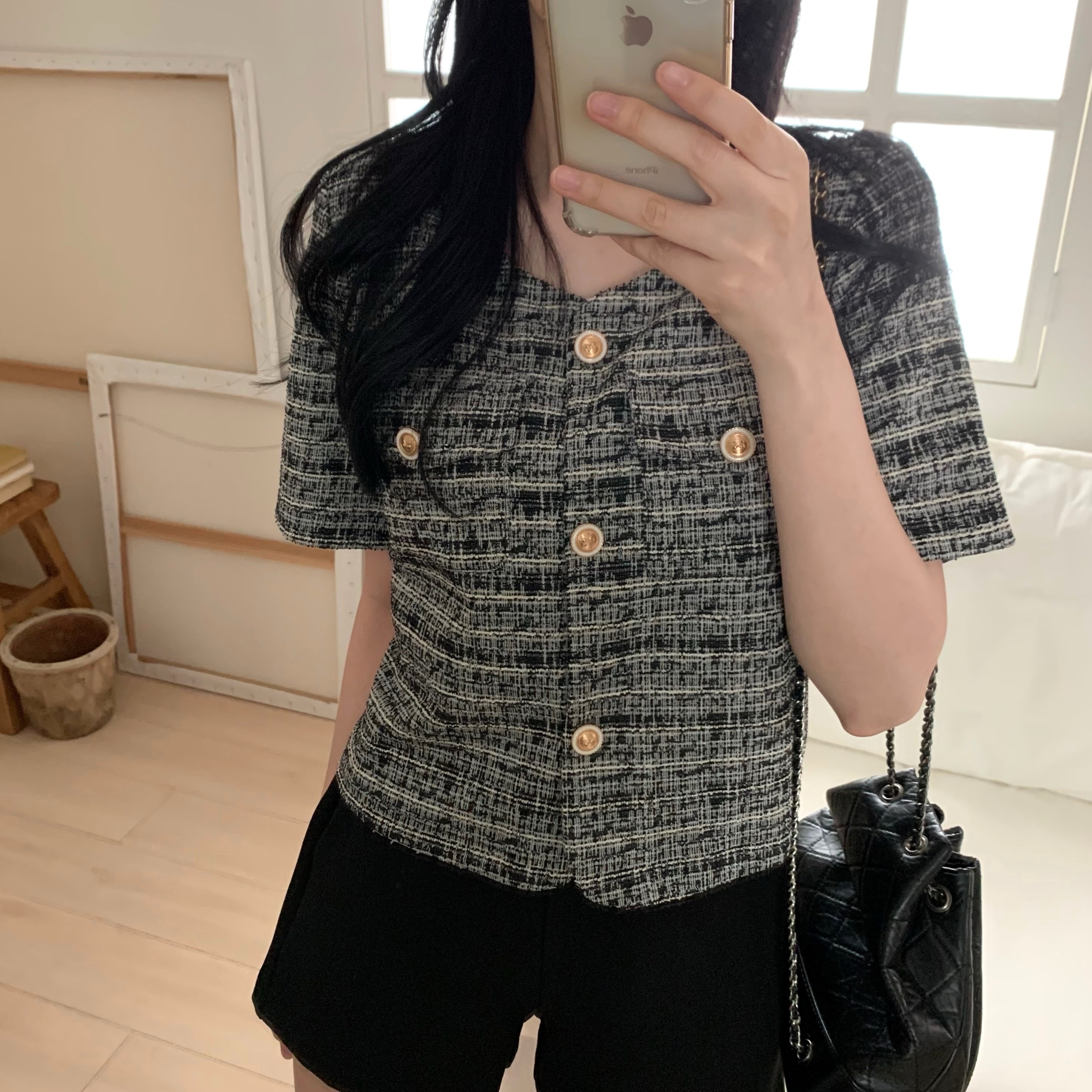 ドレステリア　リネン　コットン　ツイード　ノーカラー　ジャケット　半袖　ベルト 公式】DRESSTERIOR（ドレステリア）の通販 | ノーカラー