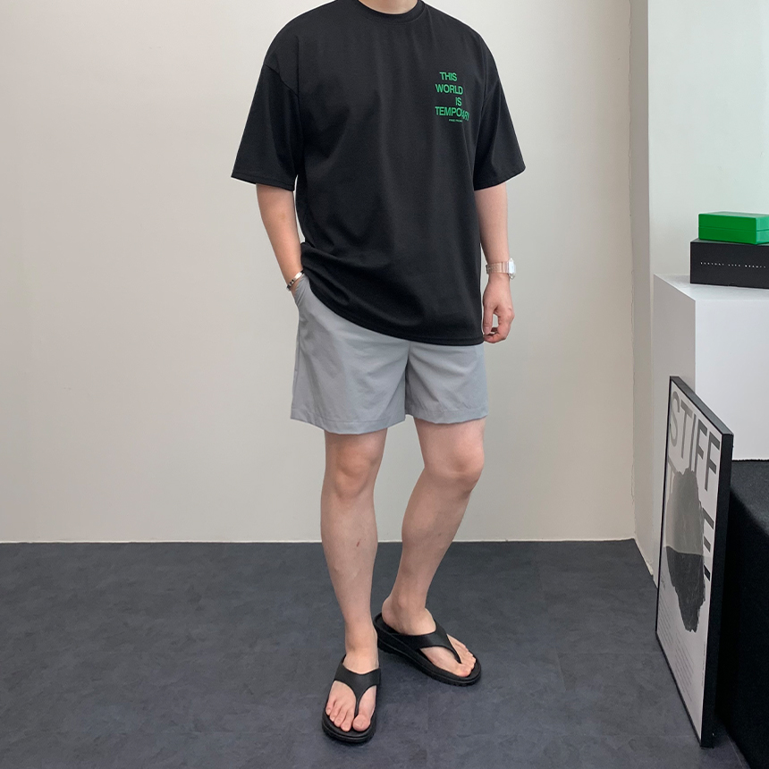 1+1 남자 빅사이즈 냉감 냉장고 반바지 여름 쿨 4부 5부 스판 밴딩 숏팬츠 - 상세 이미지 2