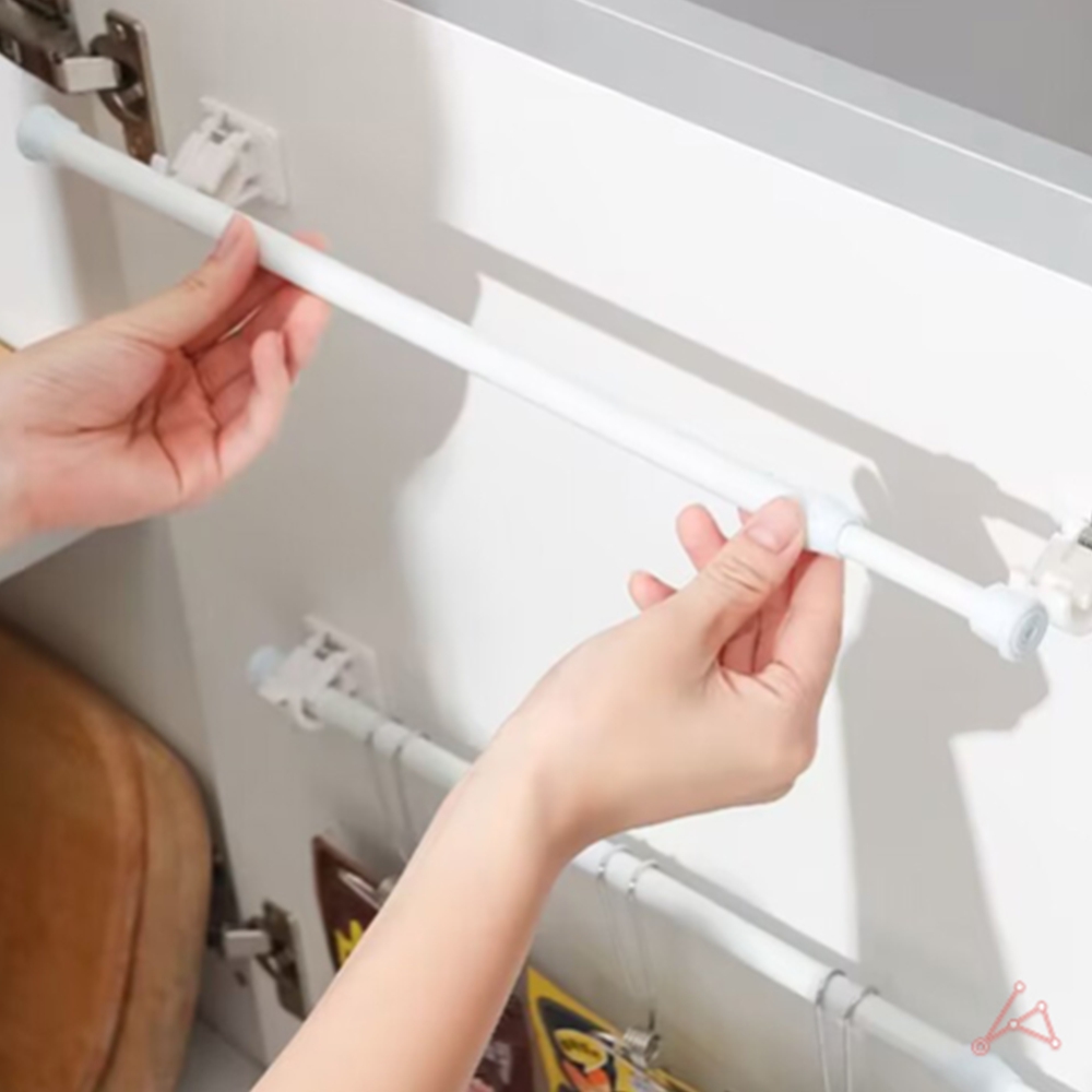 무타공 길이조절 압축봉 못없는 미니 커튼봉 주방 욕실행거