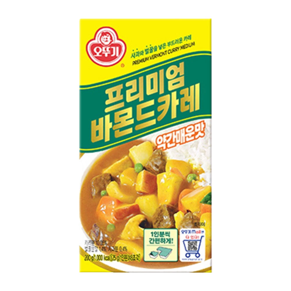 오뚜기 프리미엄바몬드카레 고형 약간매운맛, 200g, 1개 - 상품 이미지