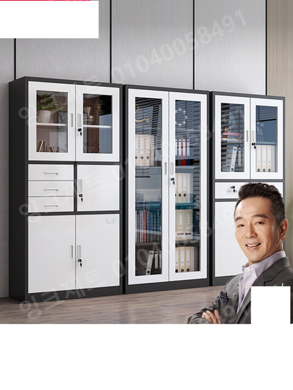 사무실서류장 슬라이딩 철제 락커 사무실 스텐 책장 심플 - 상품 이미지