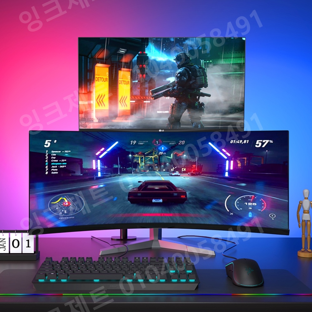 높은 모니터암 수직 목디스크 방지 거치대 싱글 기둥 - 상세 이미지 5
