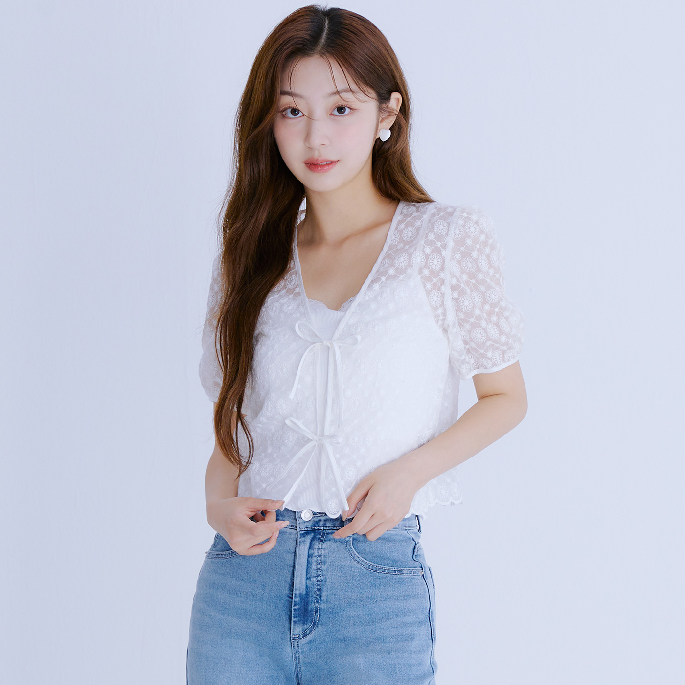 로엠 자수 레이스 블라우스 RMBLE37RT1 - 상세 이미지 2