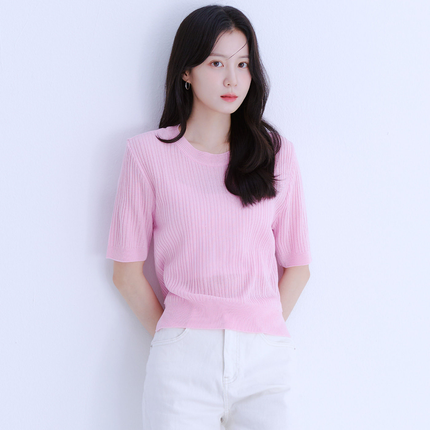 로엠 백리본 반팔 스웨터 RMKAE26RT3 - 상세 이미지 2