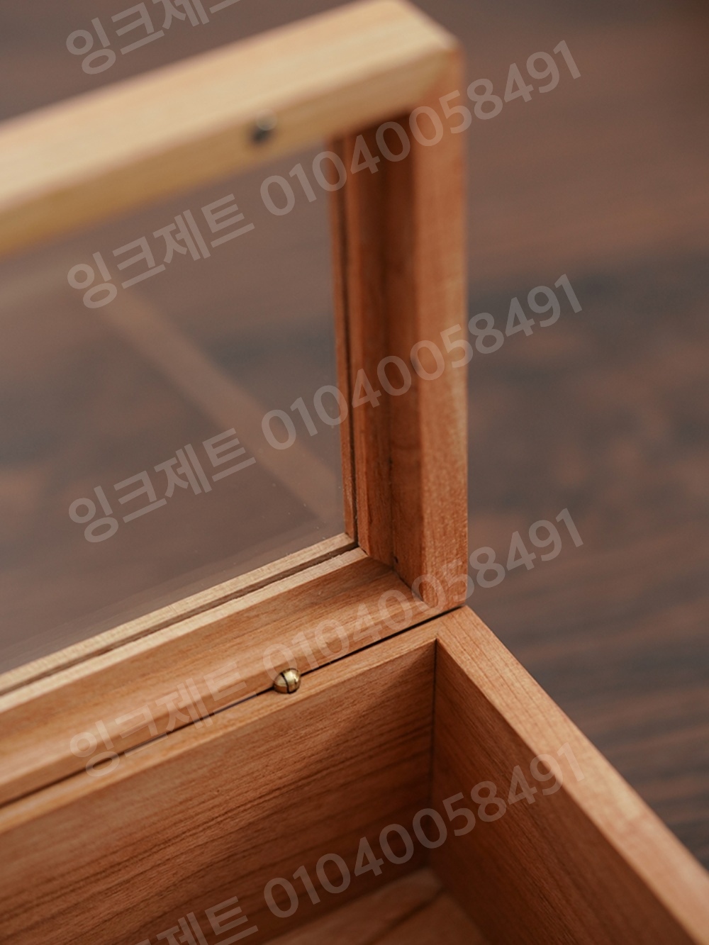 나무 상자 투명 먼지방지 방진 보관통 인테리어 덮개 - 상세 이미지 4