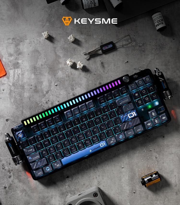 keysme Lunar01 기계식 키보드 블루투스 무선 87키 RGB 게이트론 화이트 - 상세 이미지 5