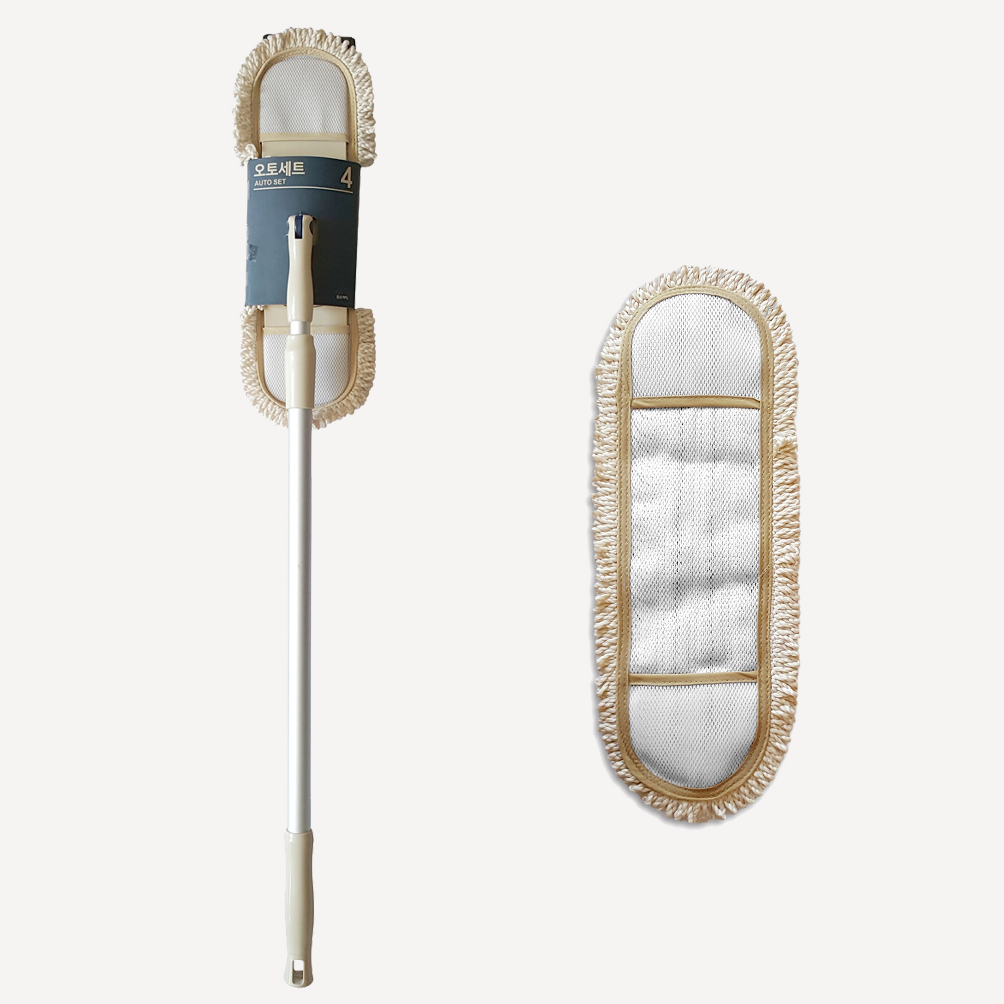 필굿리빙 바닥 청소 물걸레 막대 가로방 밀대걸레 + 리필, 아이보리
