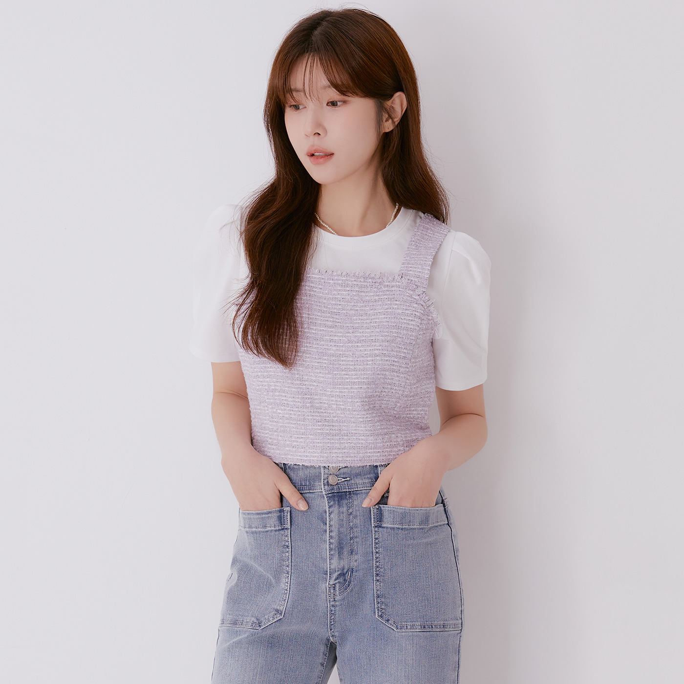 로엠 트위드 뷔스티에 RMBNE24R51 이미지 2