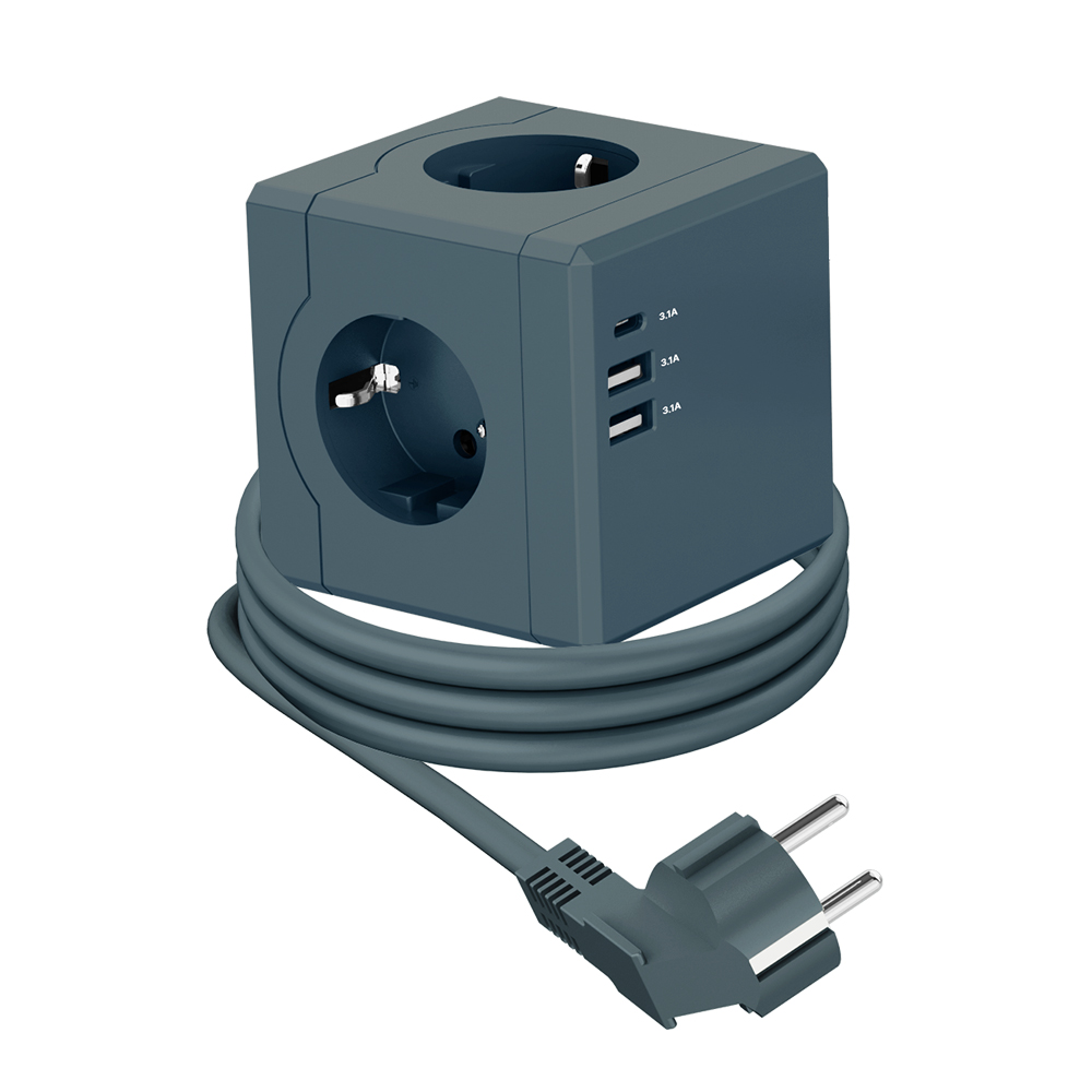 MPG Art02 큐브 고용량멀티탭 USB C타입충전기 케이블형 1.8m 멀티콘센트