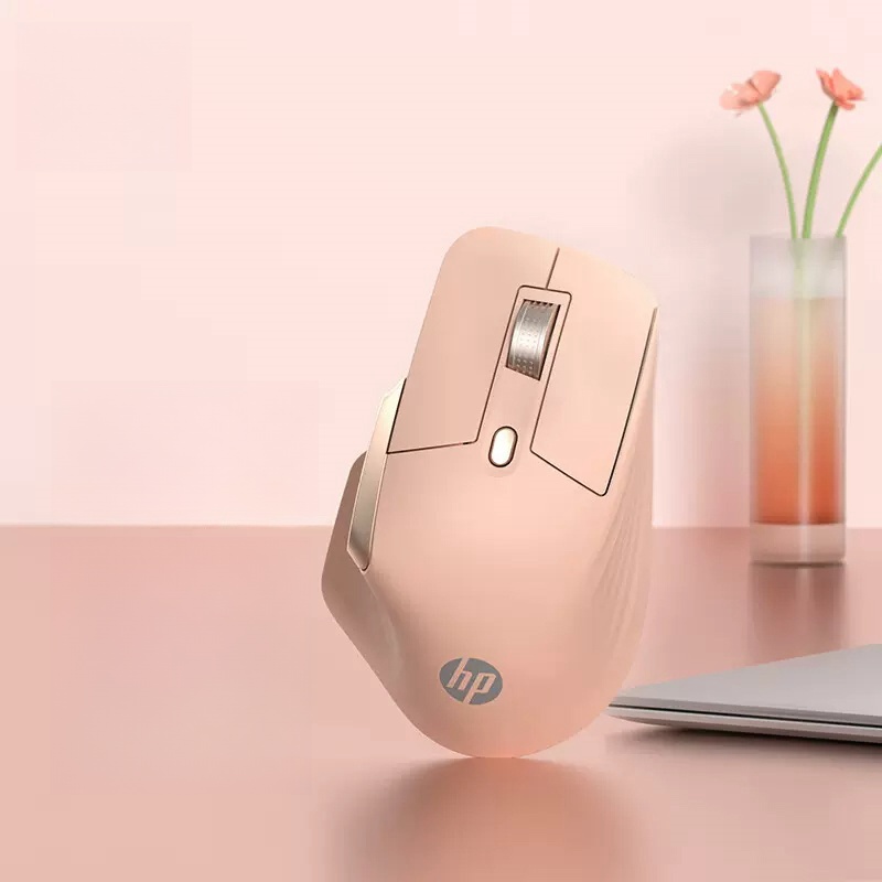 HP Professor1 무소음 블루투스 충전식 무선 마우스 핑크 화이트 PAW3220 - 상품 이미지