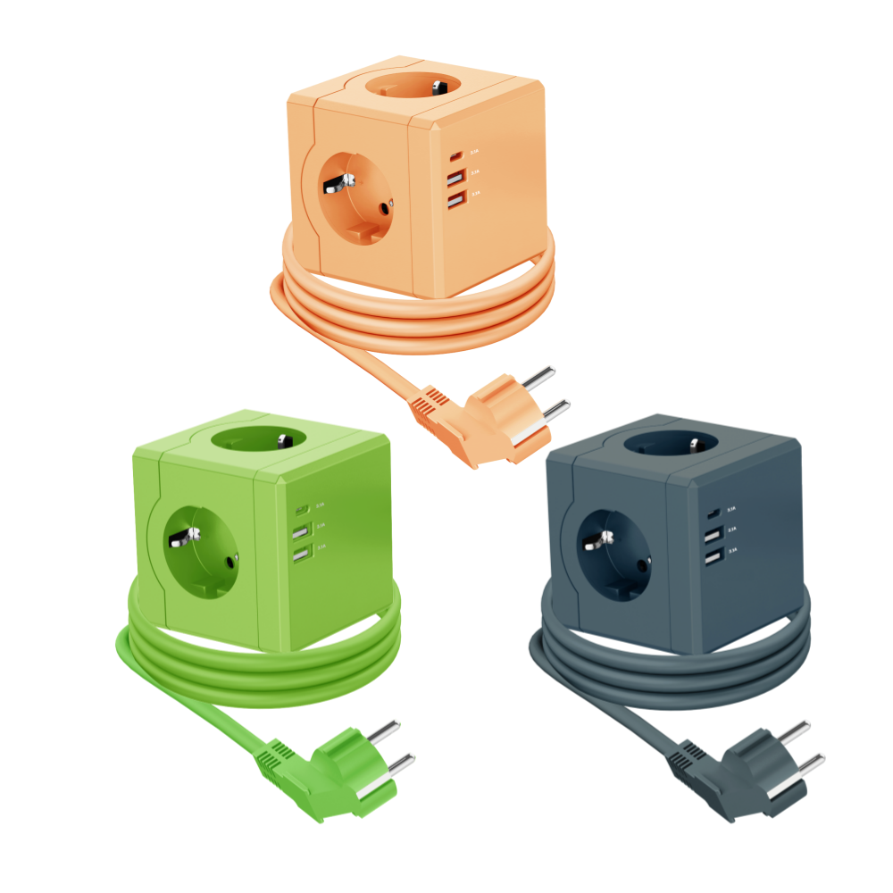 MPG Art02 큐브 고용량멀티탭 USB C타입충전기 케이블형 1.8m 멀티콘센트