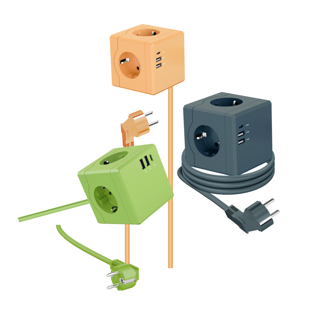 MPG Art02 큐브 고용량멀티탭 USB C타입충전기 케이블형 1.8m 멀티콘센트