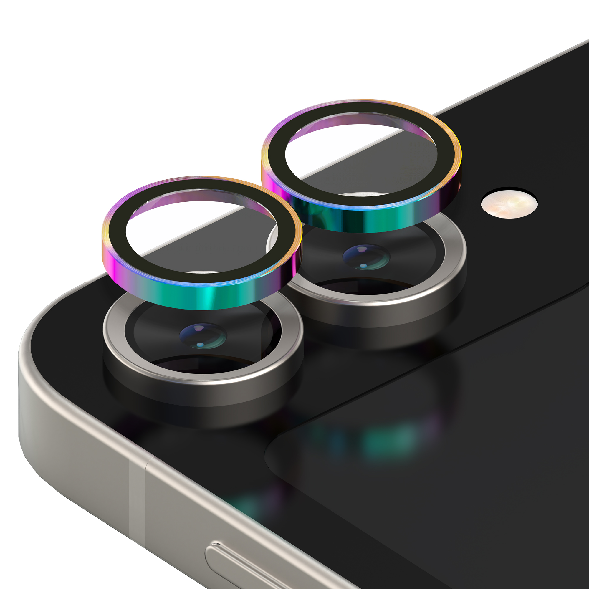 카메라 렌즈 프레임 메탈 링 빛번짐방지 강화유리 보호필름 오로라 갤럭시Z 플립5, 1매입