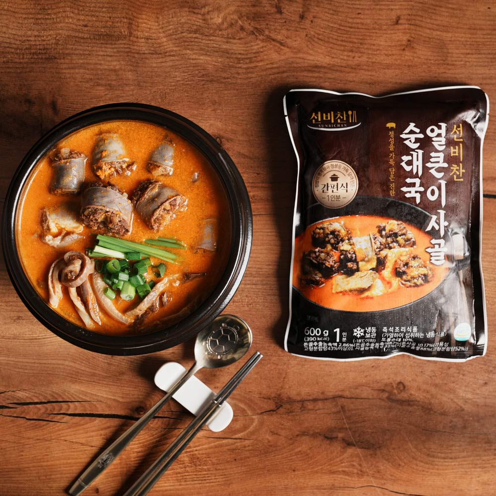 선비찬 사골순대국 총4인분 국내산 순대국밥 밀키트 사골 해장 순댓국 국밥 - 상세 이미지 2