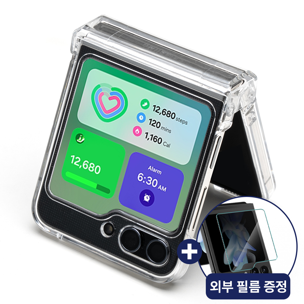 변색없는 힌지보호 케이스 투명, 갤럭시Z 플립6 - 메인 이미지
