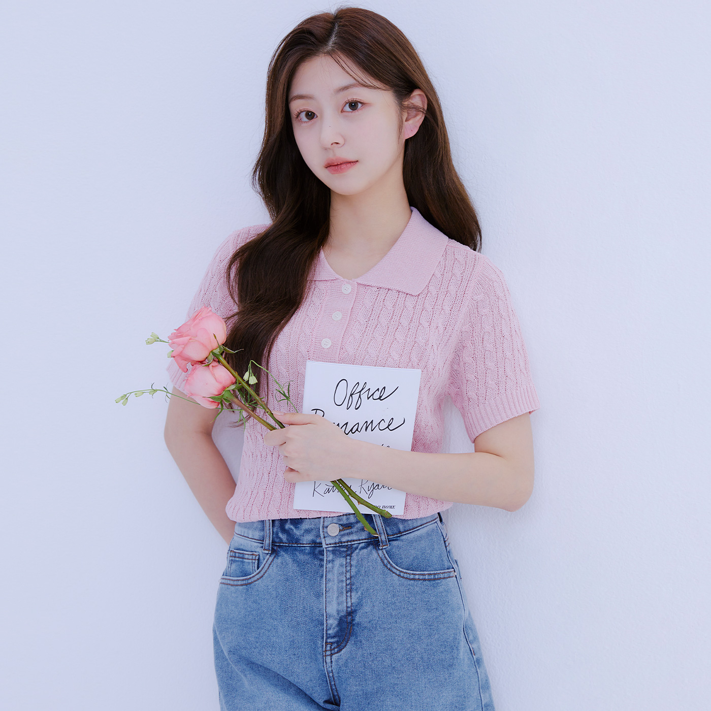 로엠 케이블 카라 반팔 스웨터 RMKAE25R14 - 상세 이미지 2