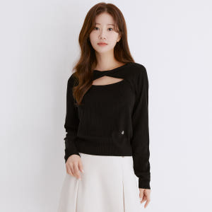 로엠 꼬임넥 스웨터 RMKAE23R12 착용 후기 | 사이즈/핏 총정리 - 상품 이미지 2