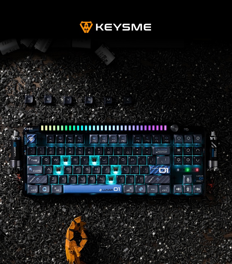keysme Lunar01 기계식 키보드 블루투스 무선 87키 RGB 게이트론 화이트 - 상세 이미지 4