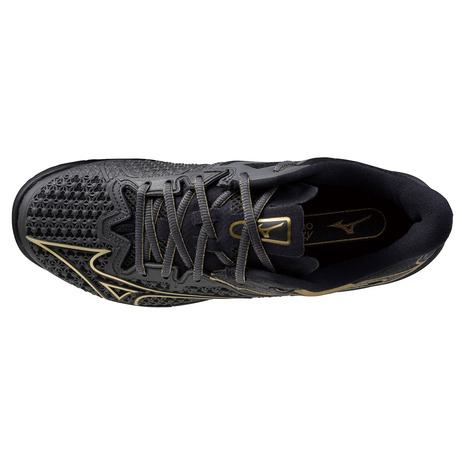 미즈노 MIZUNO 웨이브 엑시드 투어6 테니스화 OC 240-280 블랙 골드 - 상세 이미지 4