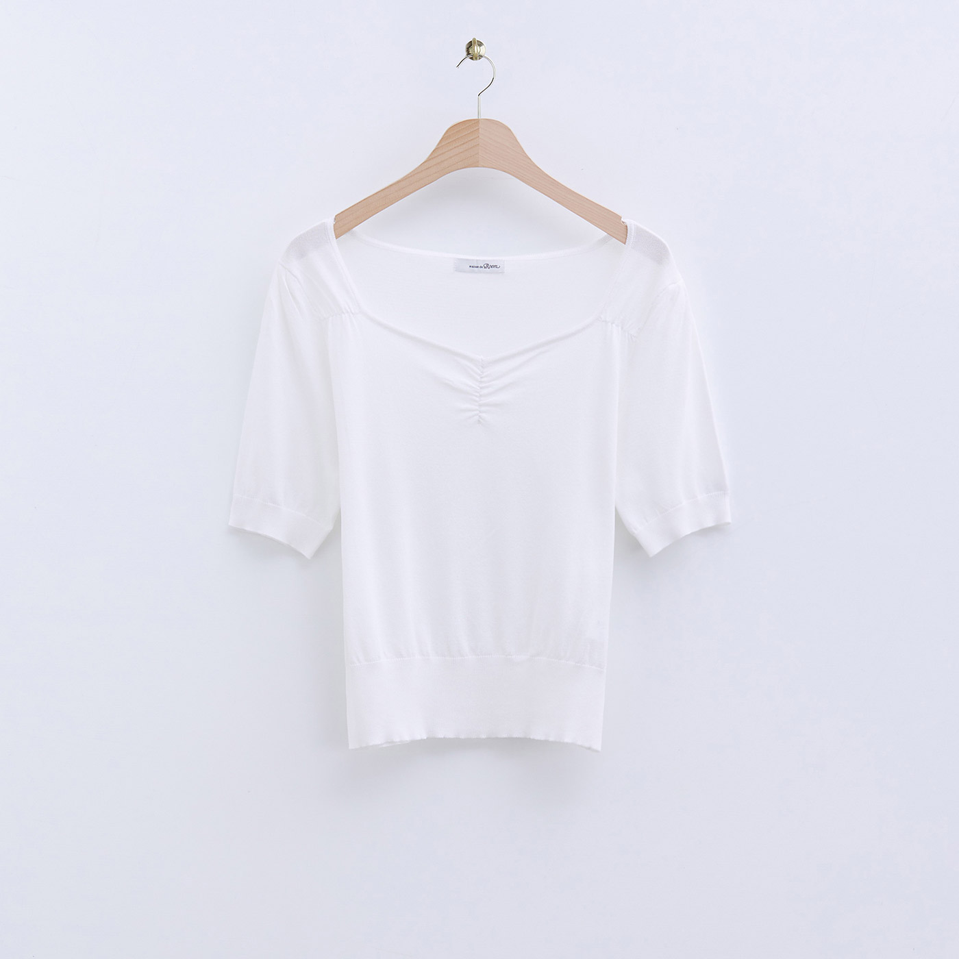 로엠 하트넥 꼬임 반팔 스웨터 RMKAE25RT7 이미지 4