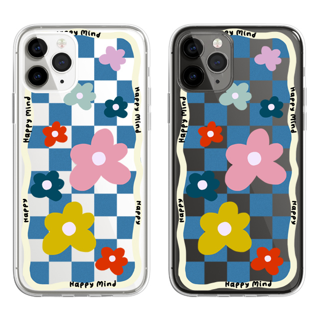 플라워 패치 웨이브 투명 젤리 케이스