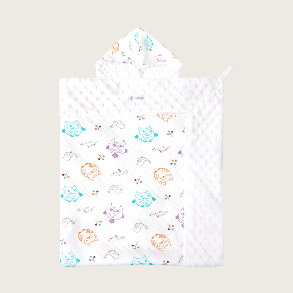 베이비앙 무형광 부엉이 후드형 스노우 블랭킷