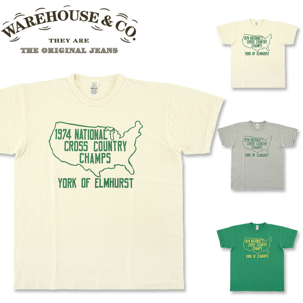 웨어하우스 WAREHOUSE 4064 YORK OF ELMHURST 반팔 티셔츠 3컬러 - 상품 이미지
