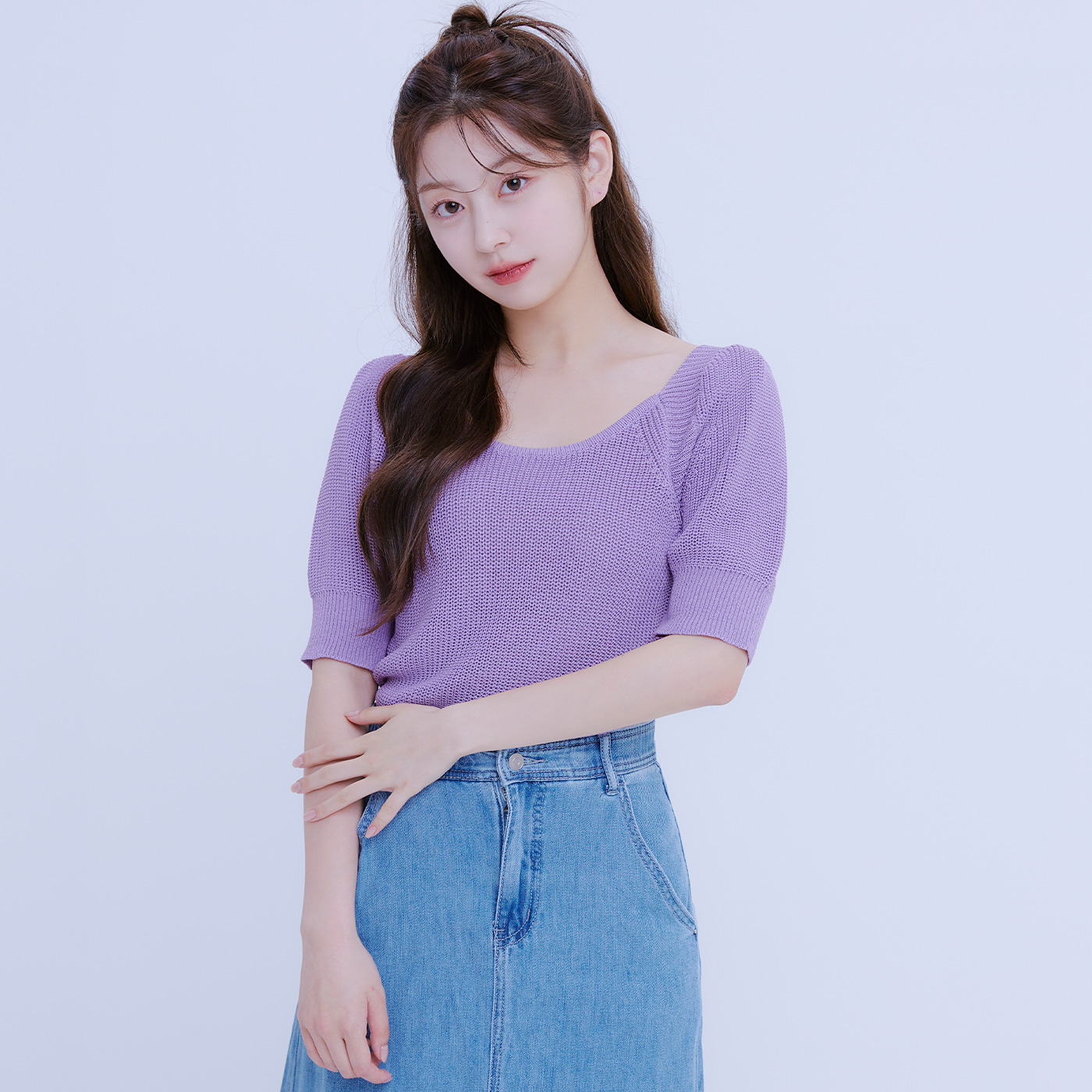 로엠 스퀘어넥 백리본 스웨터 RMKAE26R20 - 상세 이미지 2