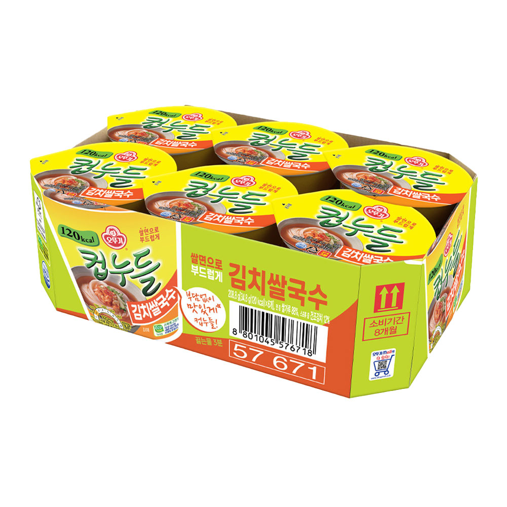 오뚜기 컵누들 김치쌀국수 34.8g, 6개 - 상품 이미지