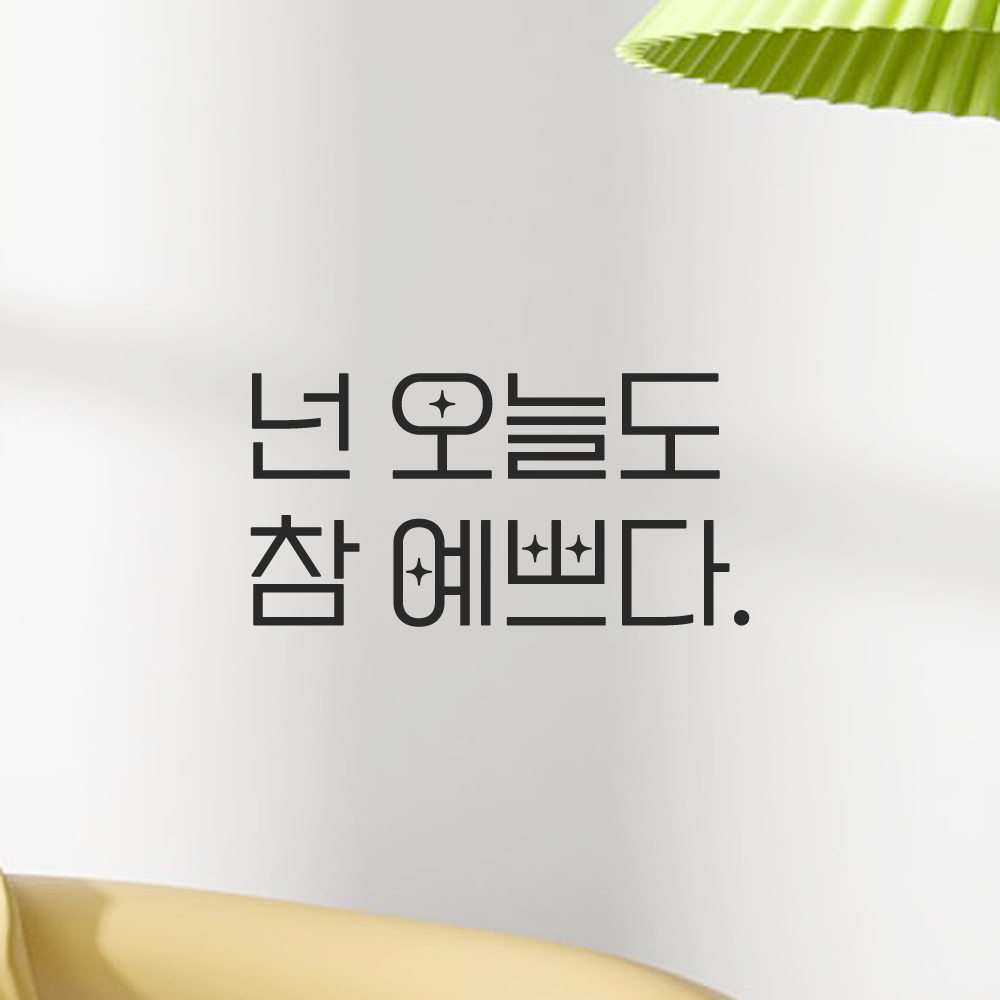 인테리어 포인트 예쁜 별폰트 레터링 스티커 넌 오늘도 참 예쁘다 LPP-016S검정 이미지 7