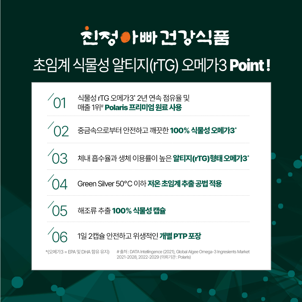 [소비기한임박세일 26/04/01] 1+1 초임계 식물성 알티지(rTG) 오메가3 60캡슐 1개월분, 2개 친정아빠건강식품 - 상세 이미지 4