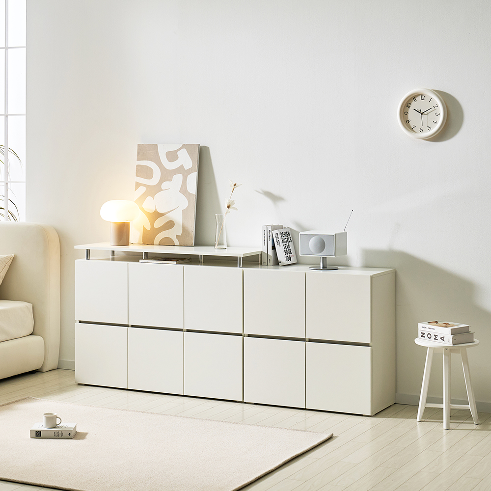 로아 수납장 모듈 다용도 거실 맘마존 (기본형) 800, 2단, 화이트