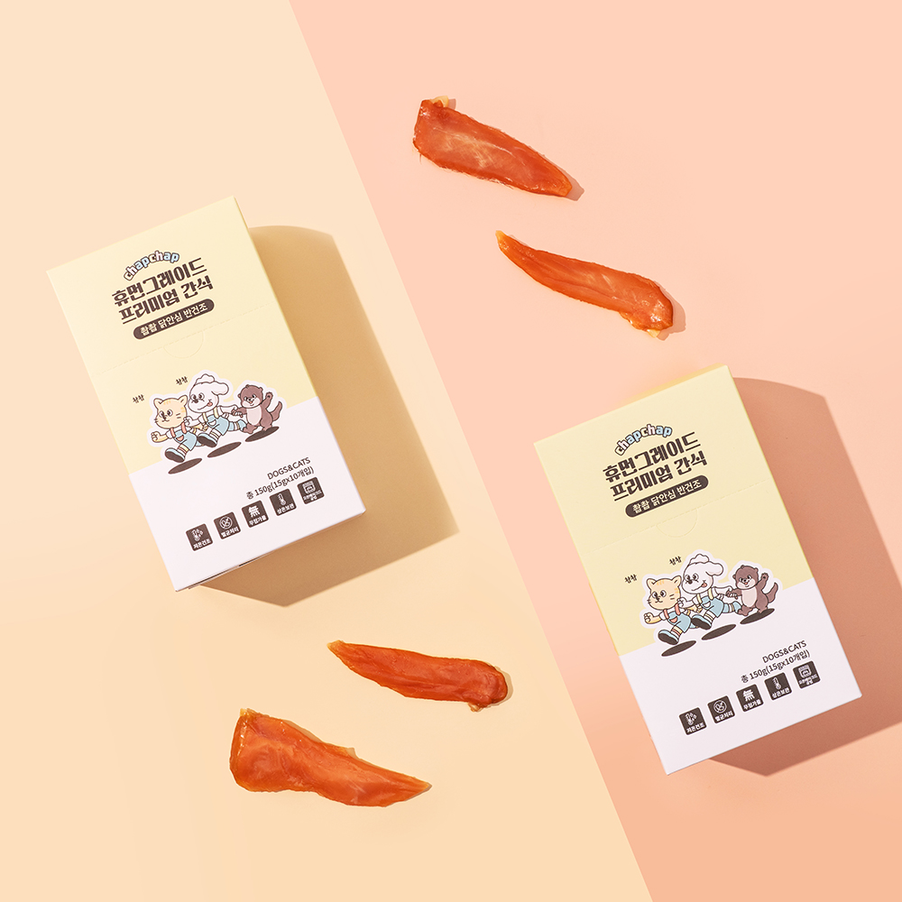 촵촵 강아지 고양이 통살 간식 반건조 닭안심/말고기 수비드 닭안심 - 상품 이미지