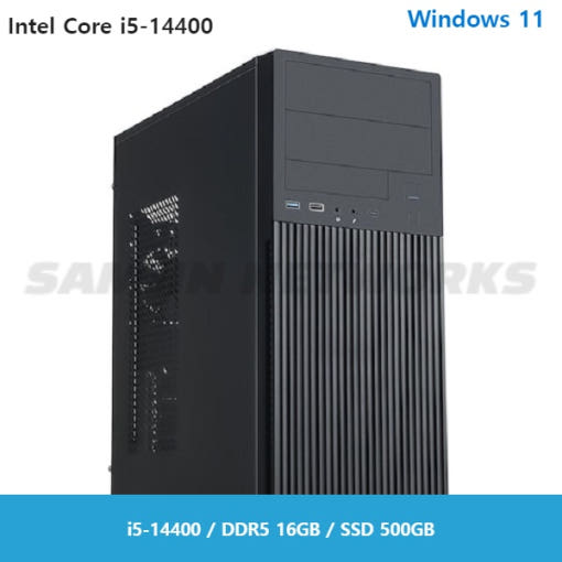 PCKOREA i5-14400 기업용 Windows 11 Pro 조립 컴퓨터 PC [i5-14400/DDR5 16GB/SSD500GB]