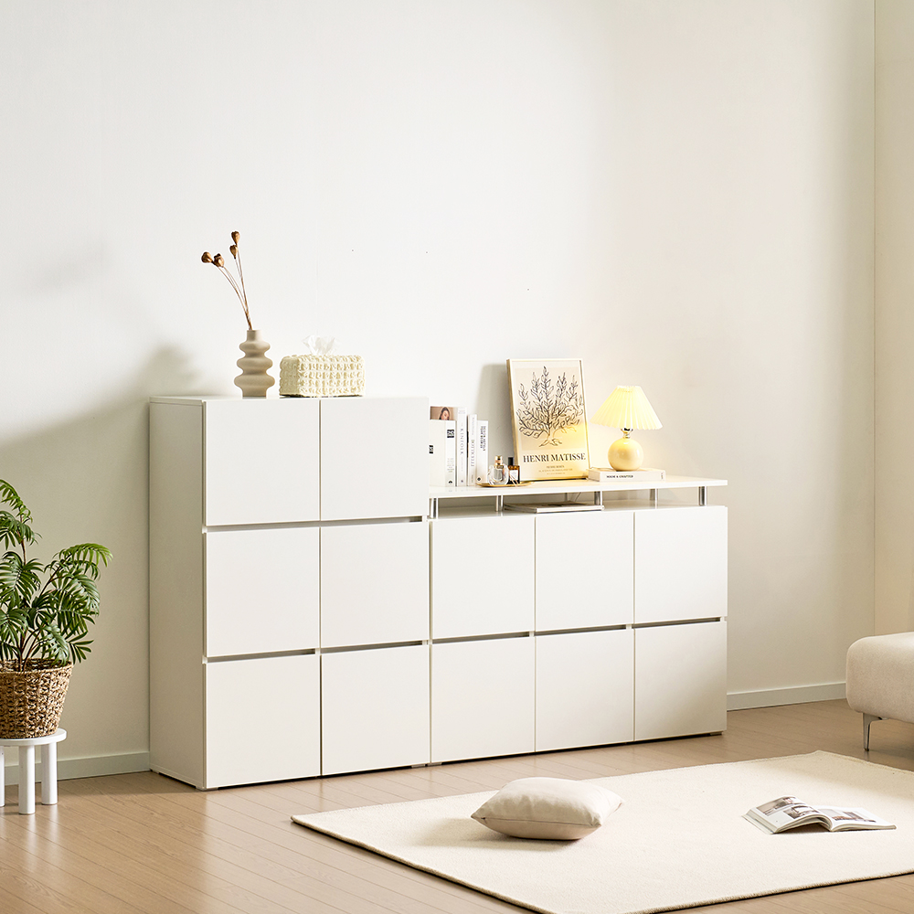 로아 수납장 모듈 다용도 거실 맘마존 (기본형) 800, 3단, 화이트