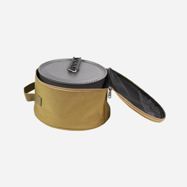 KOOLMAN 쿨맨 캠핑 코펠 가방 원형 식기 수납 S, 블랙