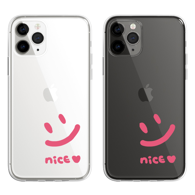 레터링 스마일 귀여운 투명 젤리 케이스 - 상품 이미지
