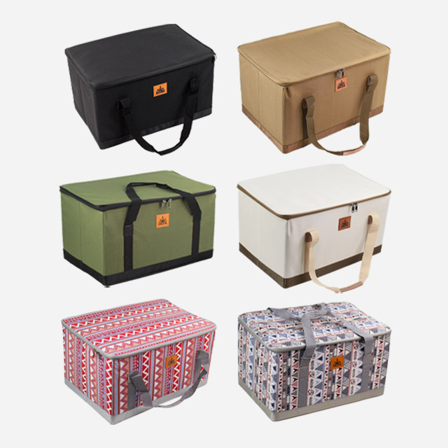 KOOLMAN 쿨맨 캠핑 가방 접이식 하드케이스 수납 트렁크정리 L, 골든브라운