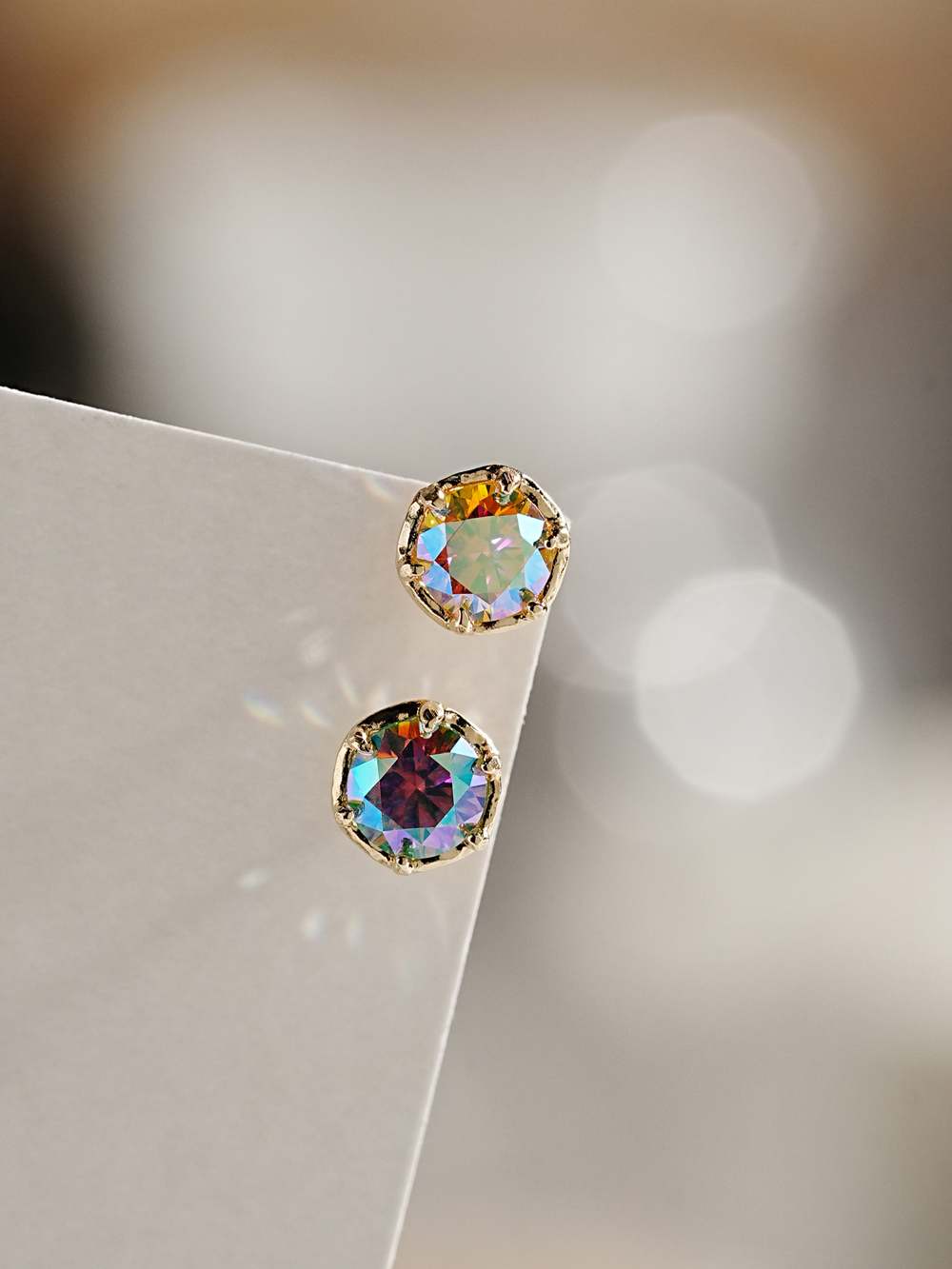 [0.8mm]14K 인터널 모이사나이트 다이아 오로라 라블렛 피어싱 3부