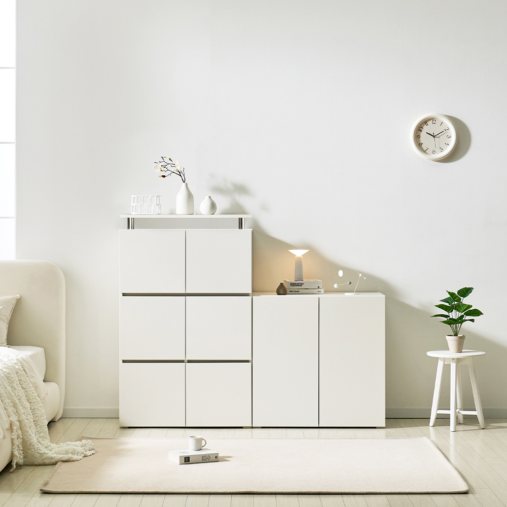 로아 수납장 모듈 다용도 거실 맘마존 (상판형) 800, 3단, 화이트