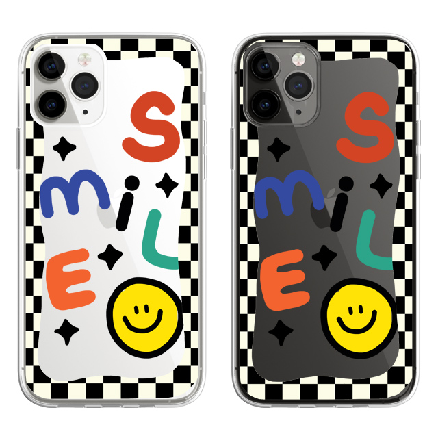스마일 스마일링 캐릭터 투명 젤리 케이스 - 상품 이미지